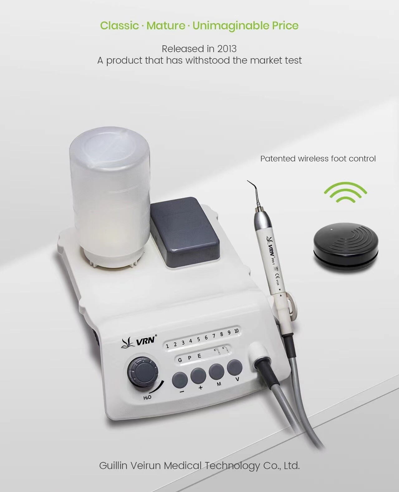 USA Dental Ultrasonic Scaler fit EMS Cavitron + LED Handpiece+Tips+Bottle VRN-A8