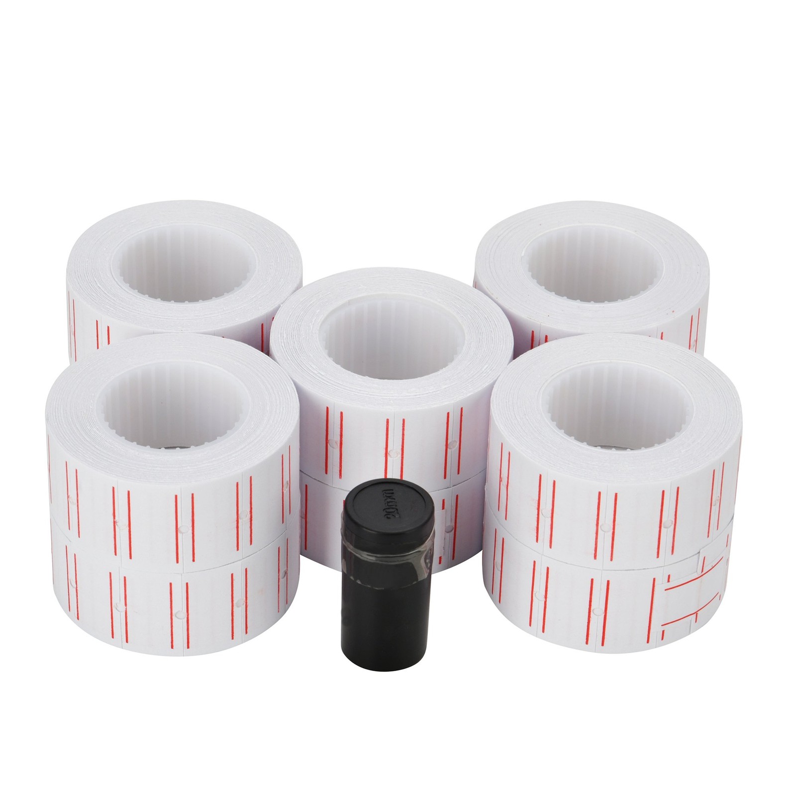 20 Rolls 600/Roll White Price Gun Paper Tag Sticker Labels for MX 5500 + 2 ink