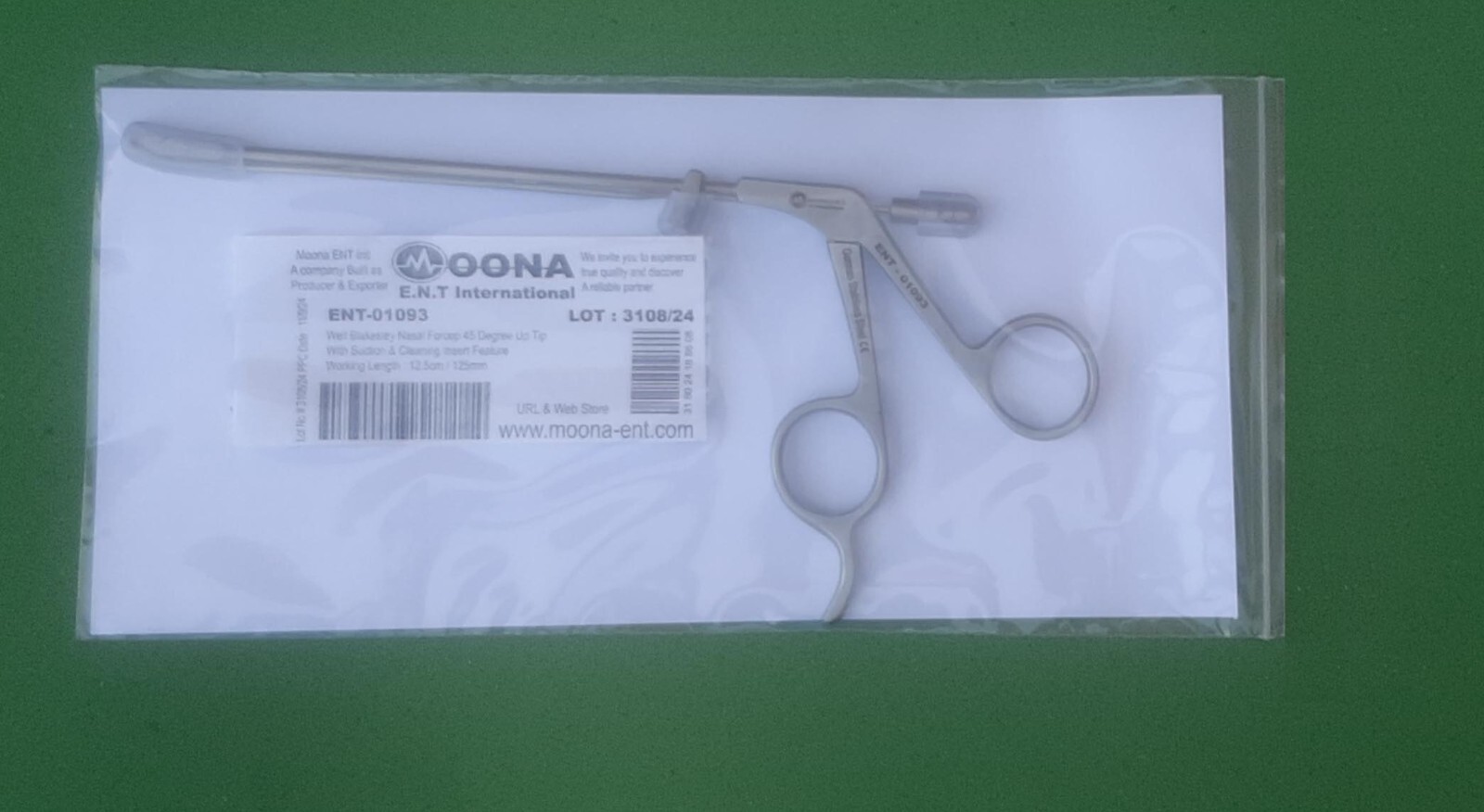 A Kennedy-Blakesley Rhinoforce Suction Punch 45° Angle Up Tip Size 3 ENT Forceps