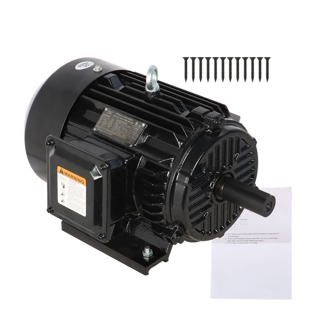 5 HP 3 Phase Electric Motor 1800RPM 184T Frame TEFC 230/460 Volt Severe Duty New