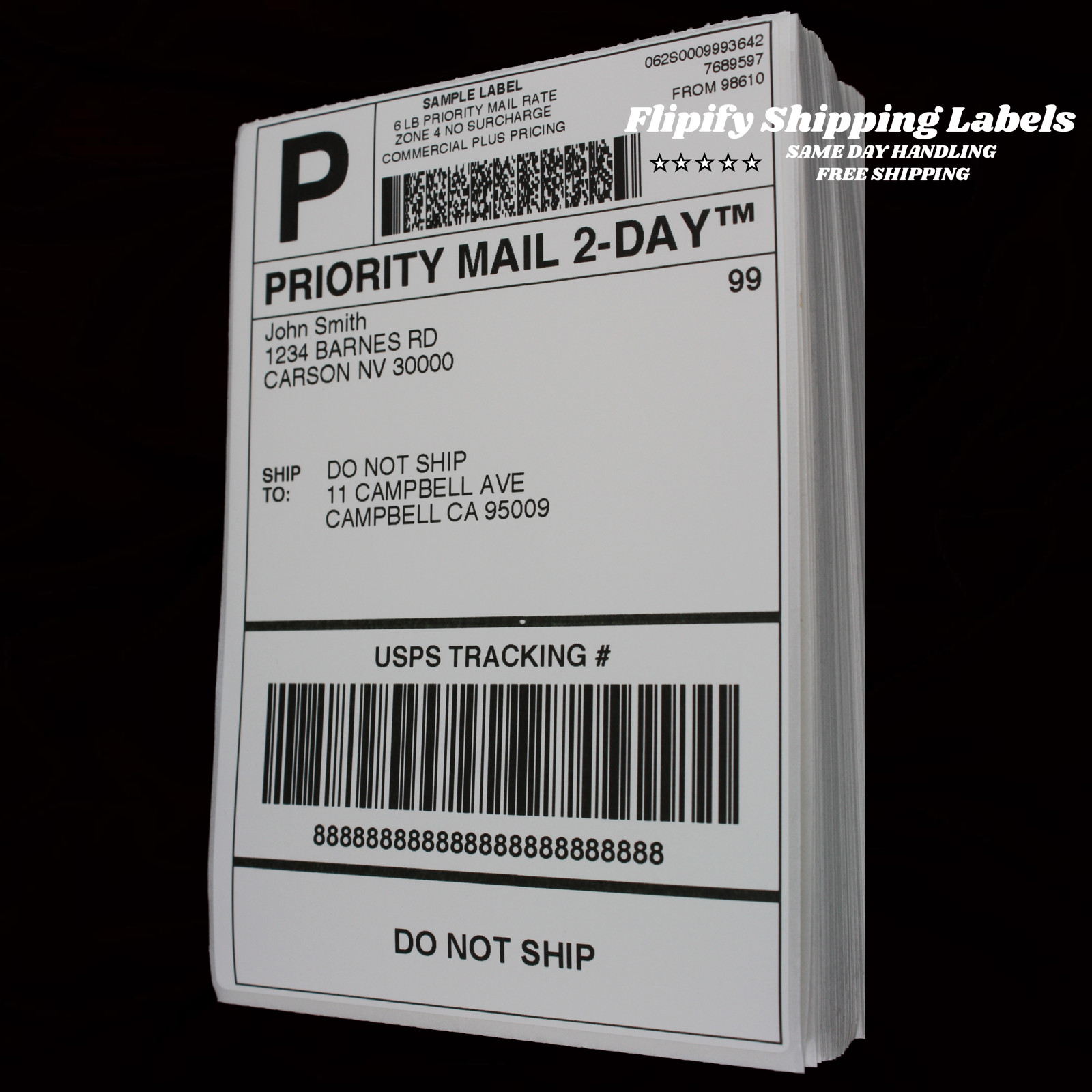 4000 4×6 Fanfold Direct Thermal Shipping Labels for Zebra & Rollo Printers