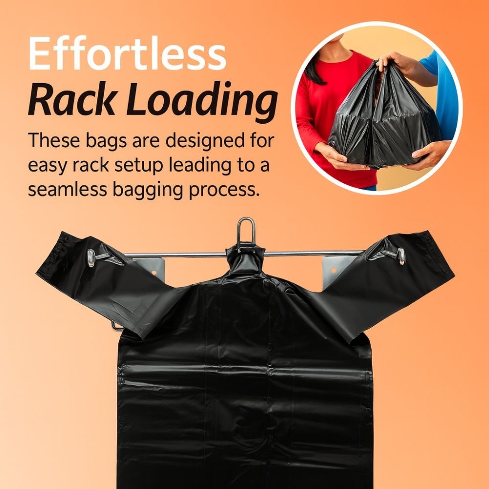 Black T Shirt Bags Plastic Grocery Shopping Carry Out Bag 11.5”x6.5”x22”