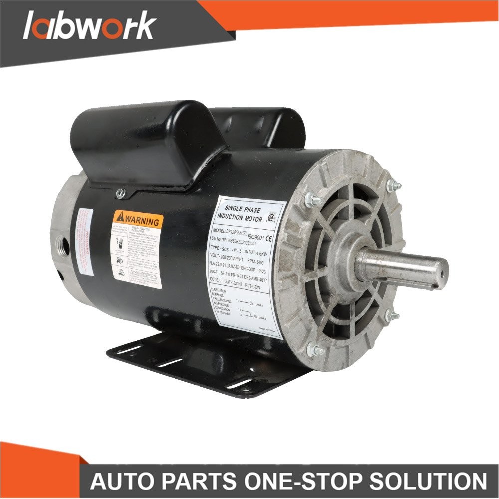 Labwork 5HP Compressor Duty Electric Motor 230V 1 Phase 3450RPM 56HZ/143T 7/8″