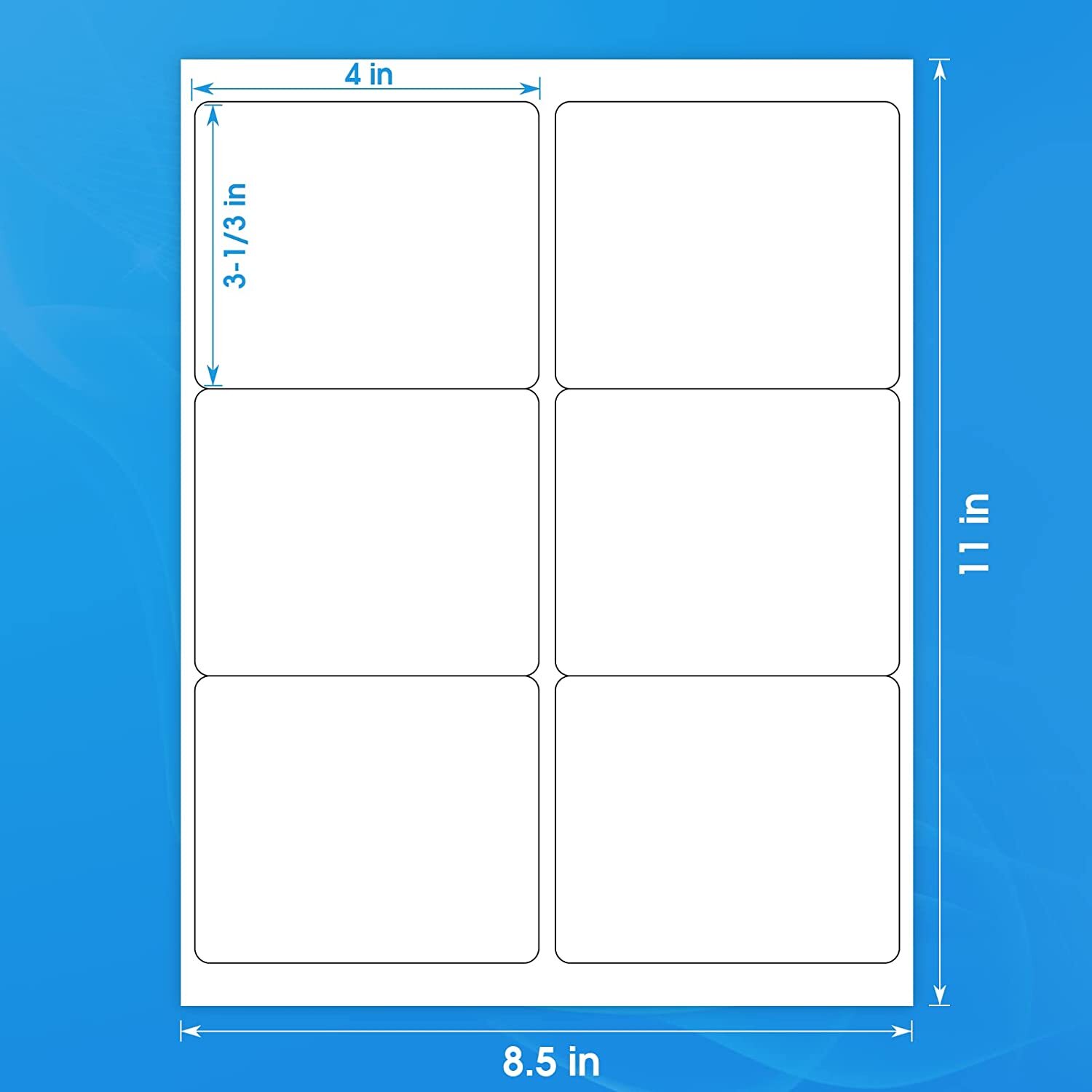 150-24000 Shipping Labels 3-1/3″ x 4″ Mailing Address 6 Per Sheet InkJet Laser
