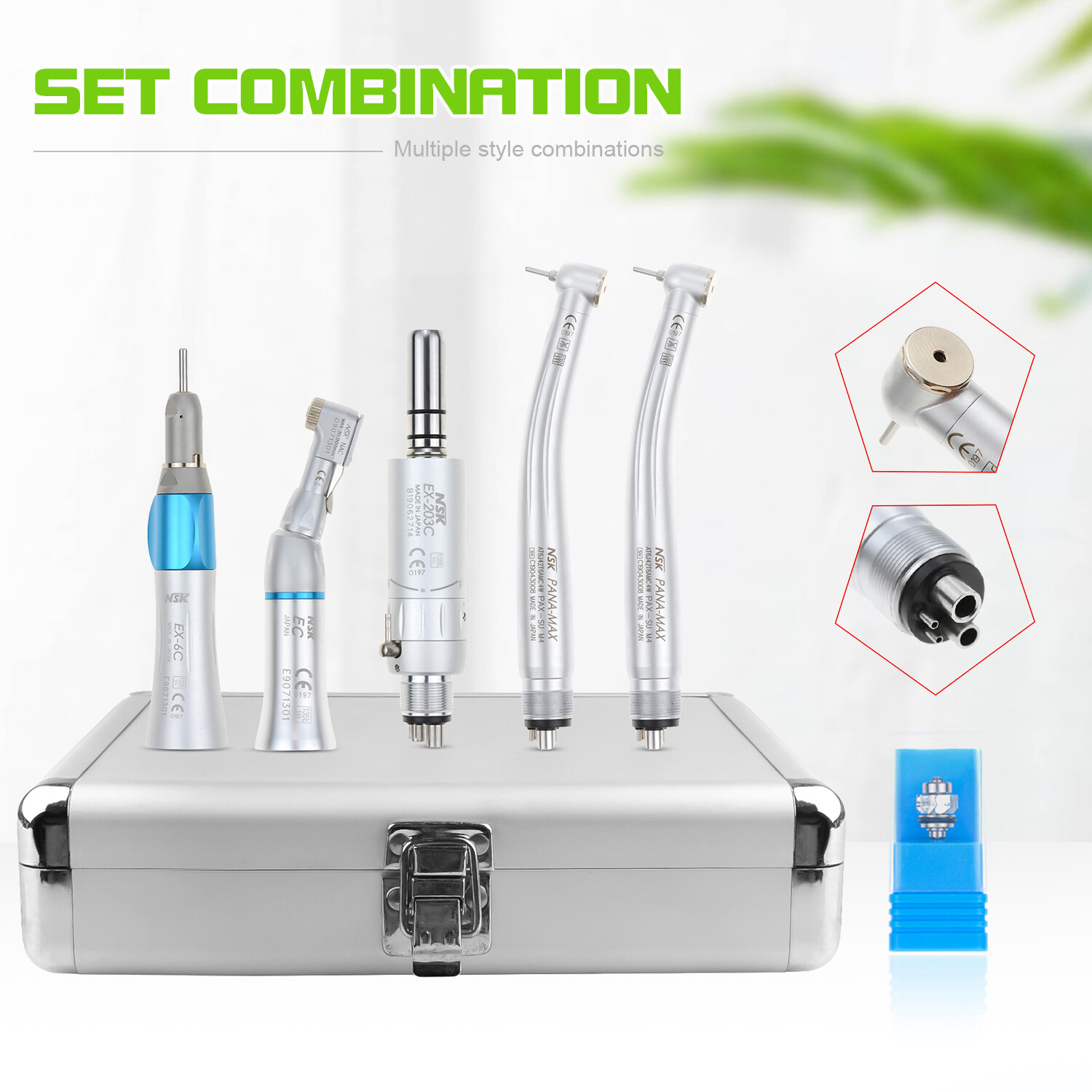 Dental PANA MAX High Speed Handpiece+Low Speed EX203C+Bearing+Al-Box CE