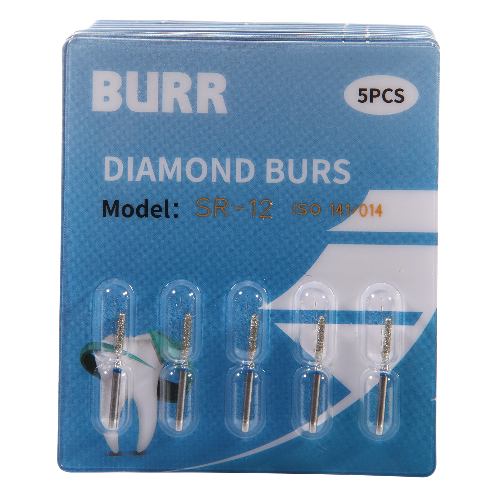 50pcs Dent Diamond Burs SR-12 FG 1.60 mm For High Speed Handpiece