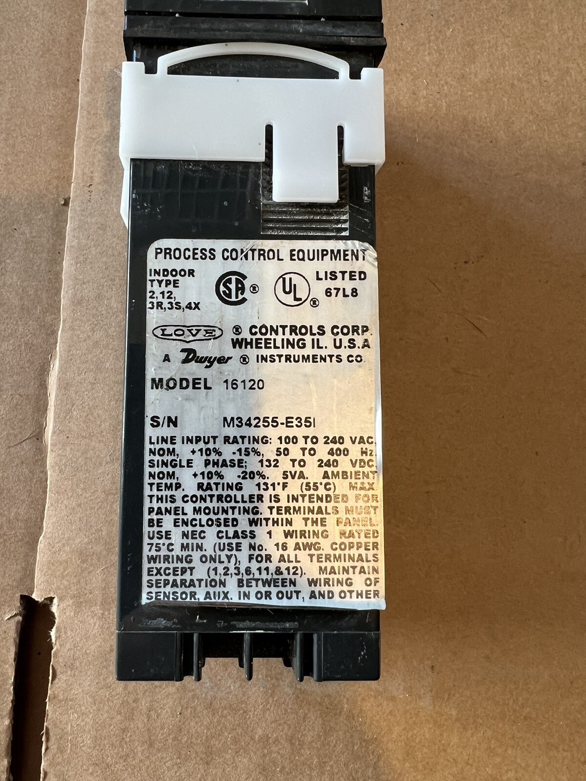 Love Controls 16120 Temperature Controller 100-240VAC