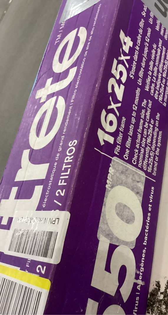Filtrete 16x25x4 Refillable Air Filter replacement, MPR 1550, MERV