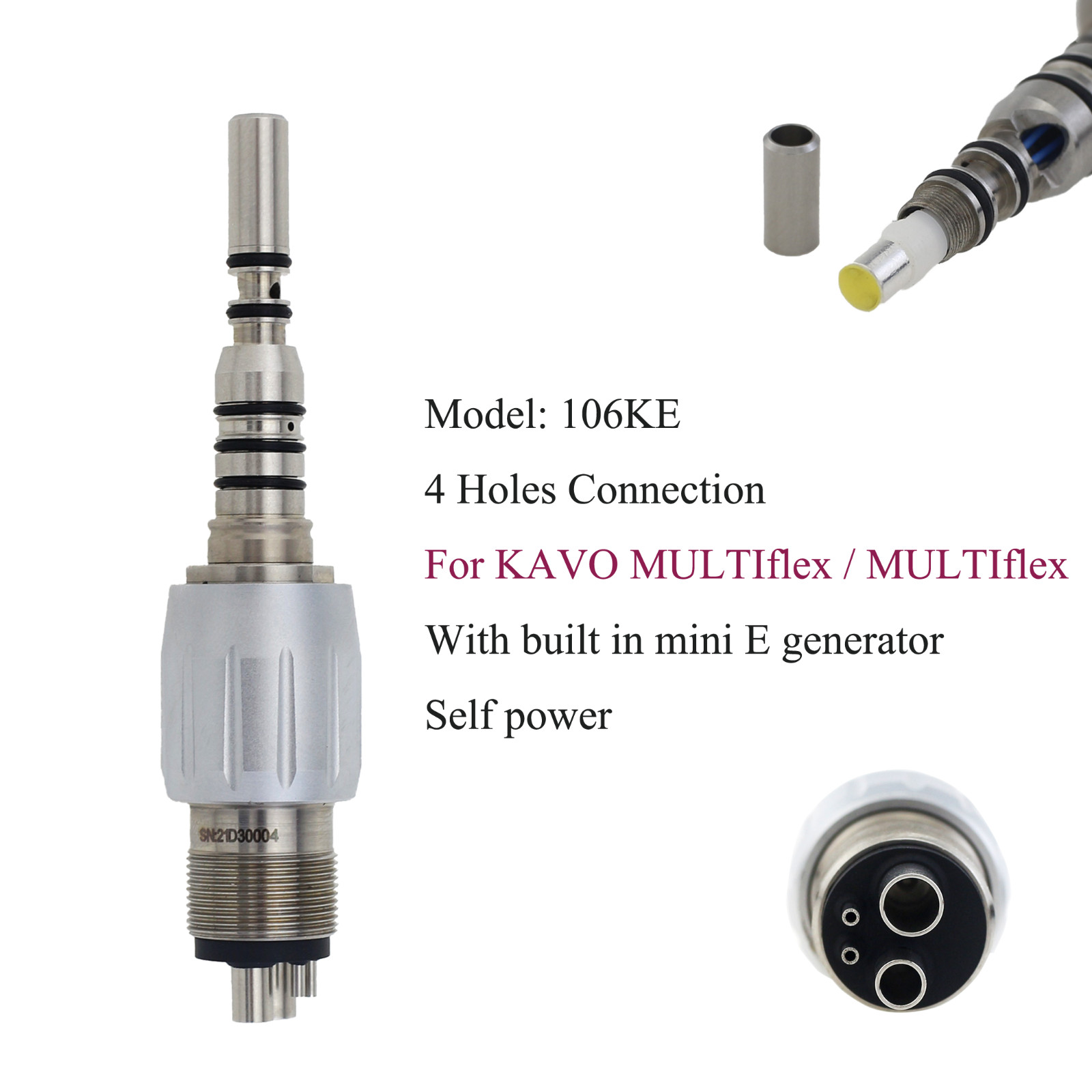 Dental High Speed Handpiece Mini LED Fiber Optic Small Head Turbine KAVO Coupler