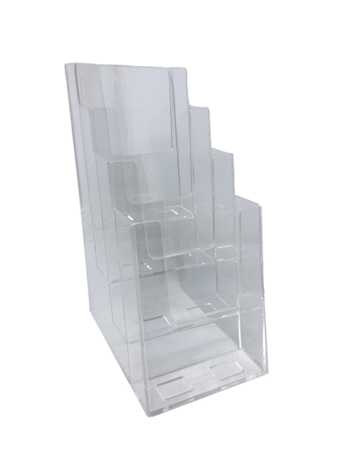 Dazzling Displays Clear Acrylic 4-Tier 4″ x 9″ Countertop Brochure Holder