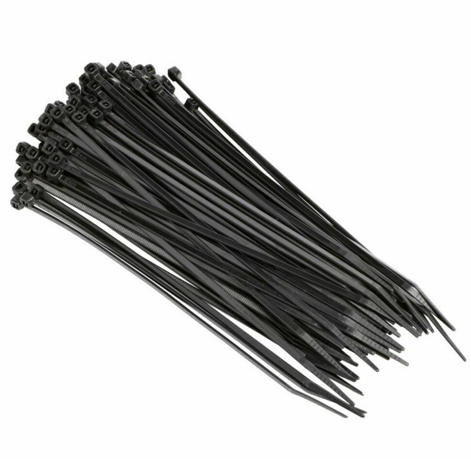 1000 PCS 8″ 18 Lbs Nylon UV Black Wire Cord Cable Tie Zip Self Lock Secure