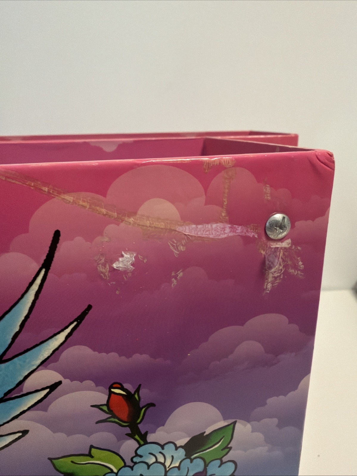 2x – Ed Hardy Lisa Frank Love Kills Slowly Peacock Design Hanging File Box RARE