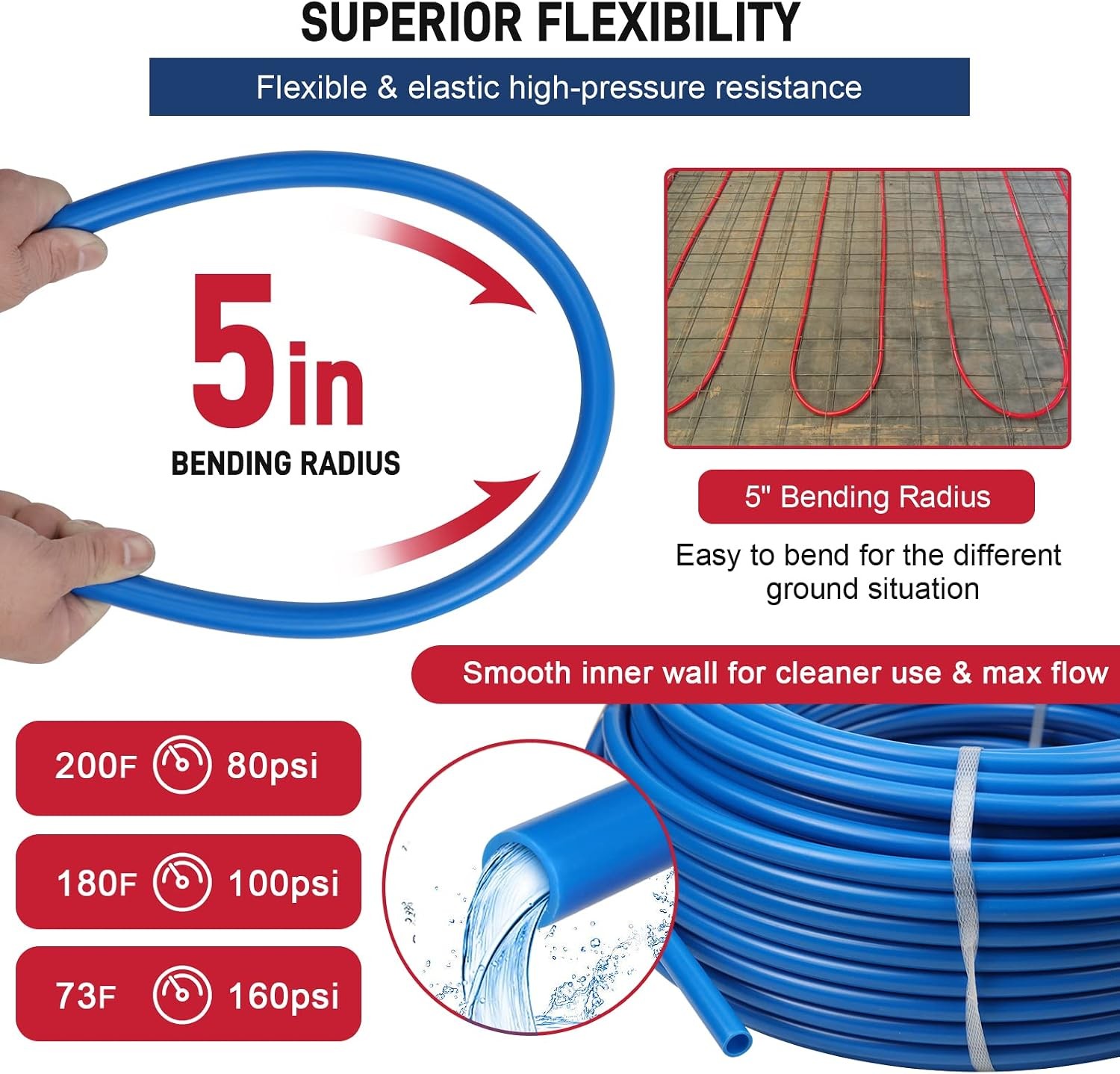 2 Rolls 1/2 Inch PEX B Pipe 100ft EVOH Oxygen Barrier