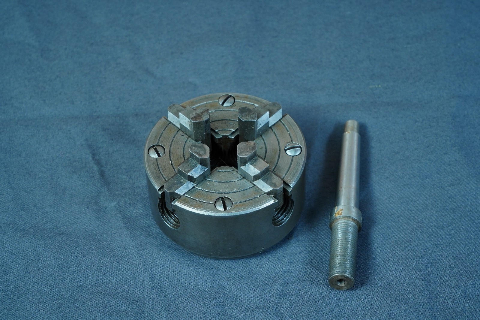 Craftsman 3 Inch 4-Jaw Lathe Chuck 111.21570 From 109 No Chuck Key 1/2″-20