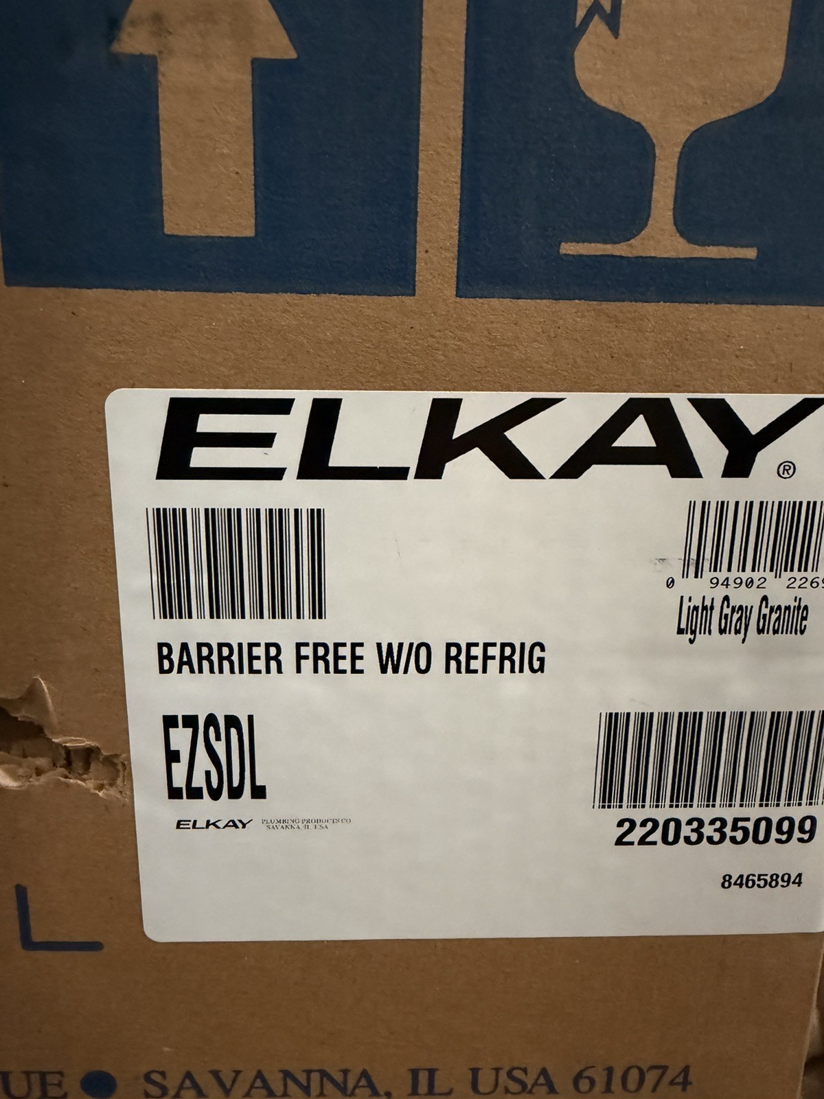 Elkay Wall Mount EZSDL Non-filtered Non-refrigerated Light Gray Granite (New)