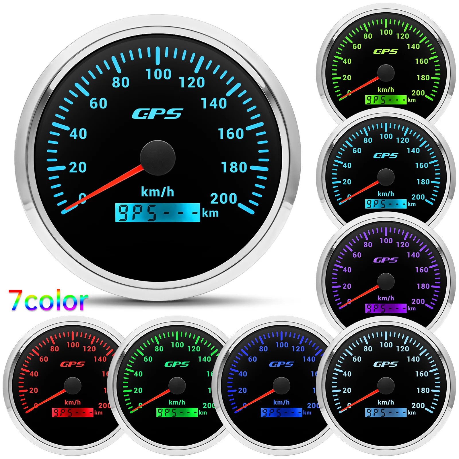 LED Universal 110MM GPS Speedometer 60/80/120/200KMH 80MPH Speed Gauge Meter