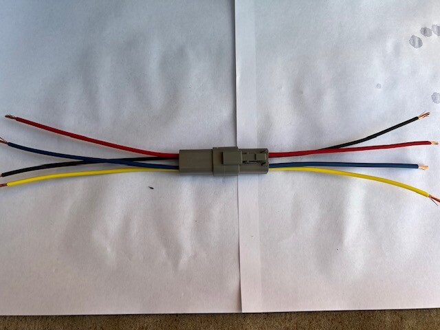 14 AWG Assembled Deutsch 4 Pin waterproof connector 6″ wire