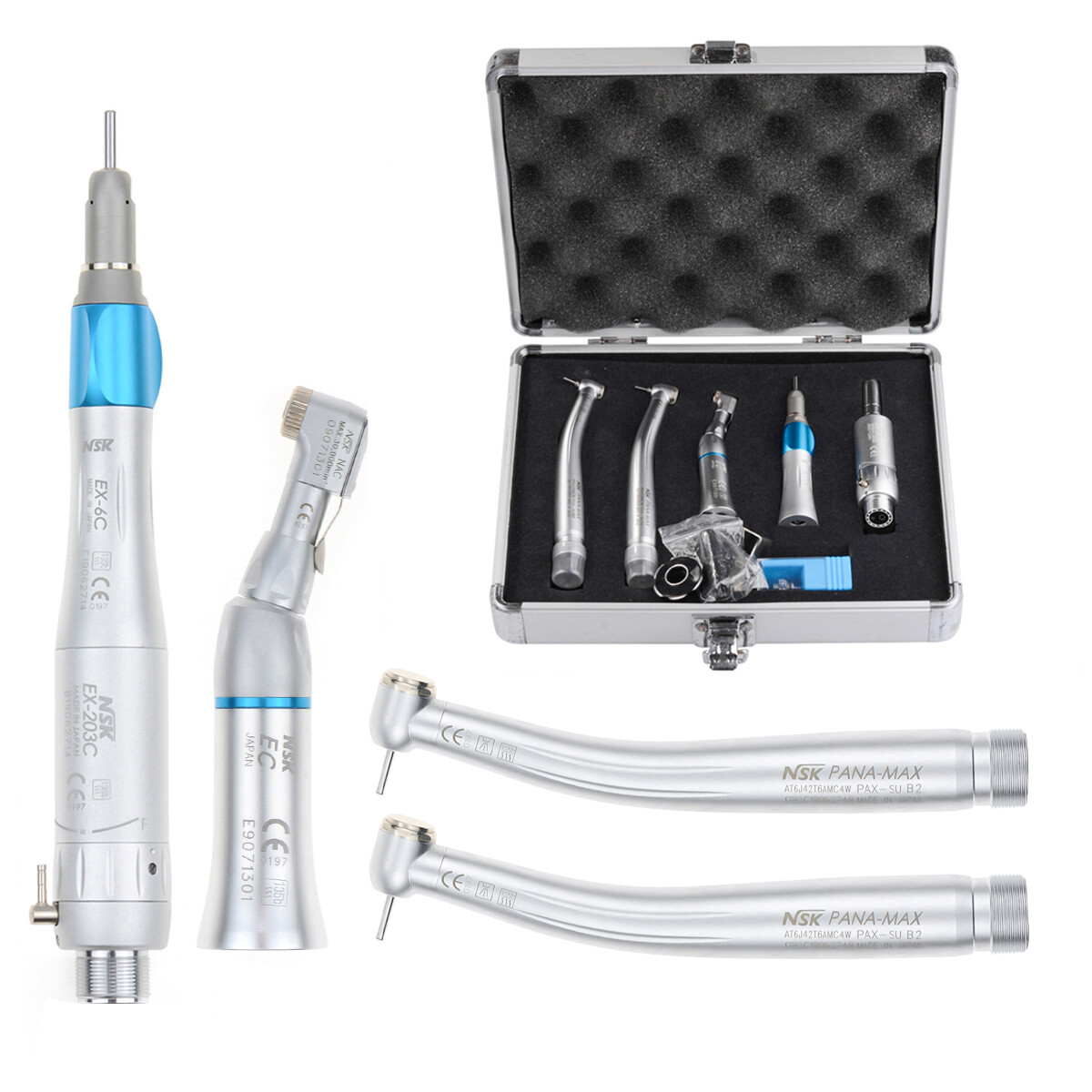 Dental PANA MAX High Speed Handpiece+Low Speed EX203C+Bearing+Al-Box CE
