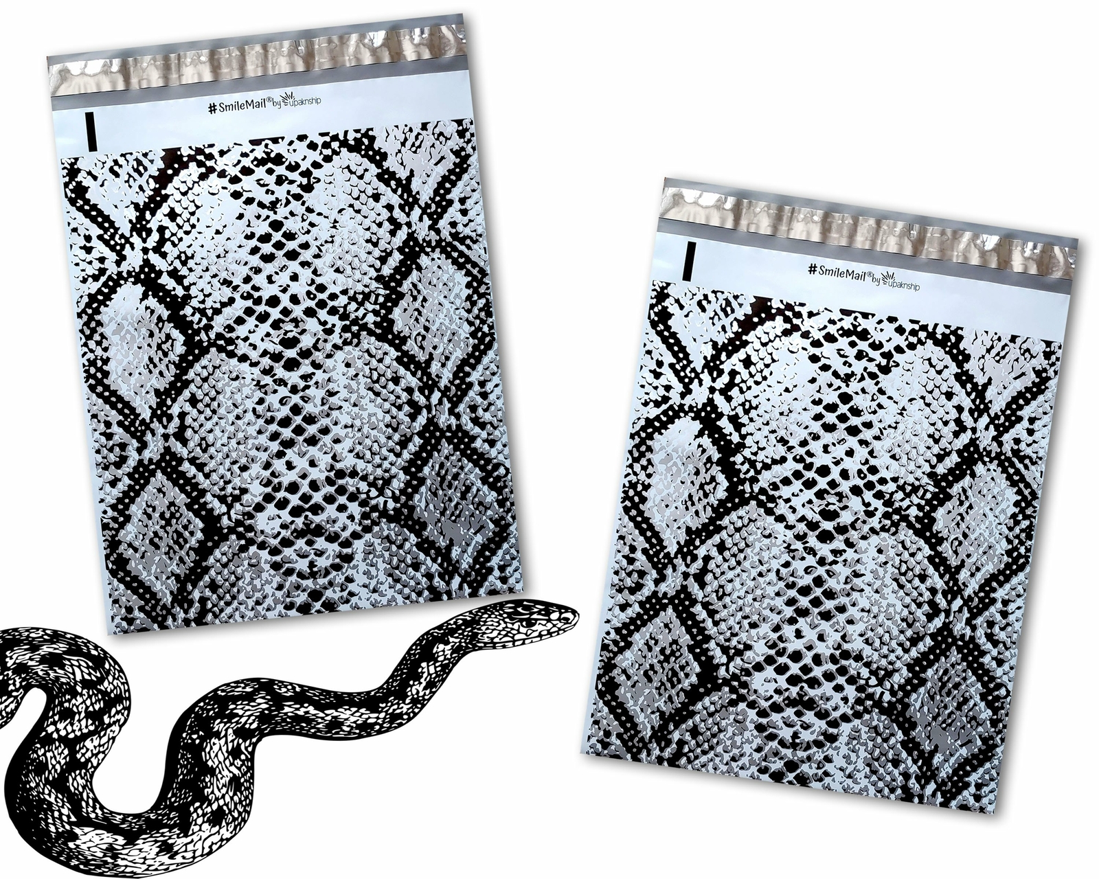 Snakeskin Poly Mailers, 10×13″ Shipping Mailers, Self Seal, Custom Mail bags