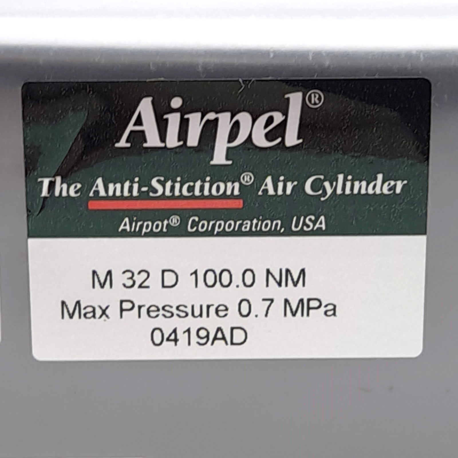 Airpel M32D100.0NM Anti-Stiction Air Cylinder, 32.5mm Bore, 100mm Stroke, 0.7MPa