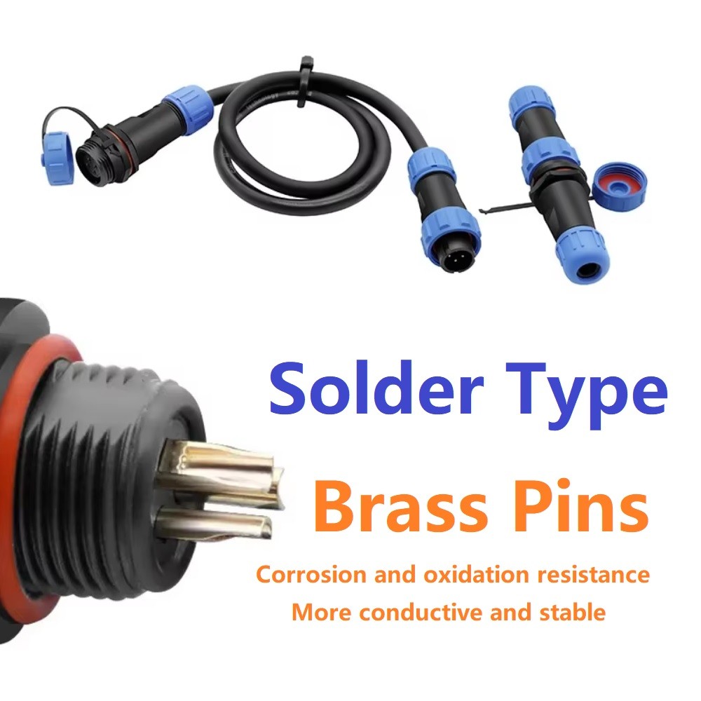 SP21 2/3/4/5Pin Docking Cable Connector Plug & Socket Waterproof Soldering Joint