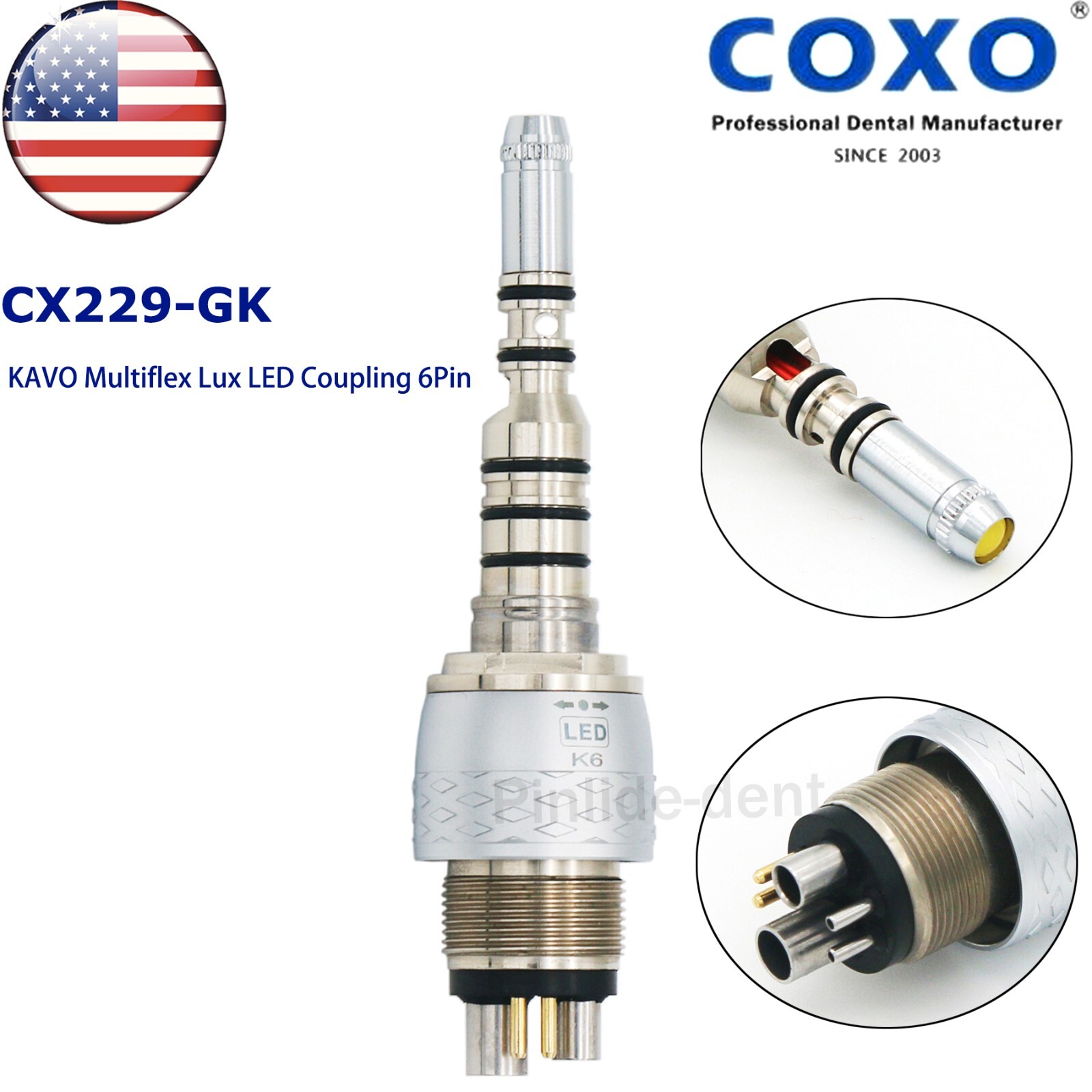 US COXO Dental High Speed Fiber Optic Air Turbine Handpiece fit Kavo Multiflex