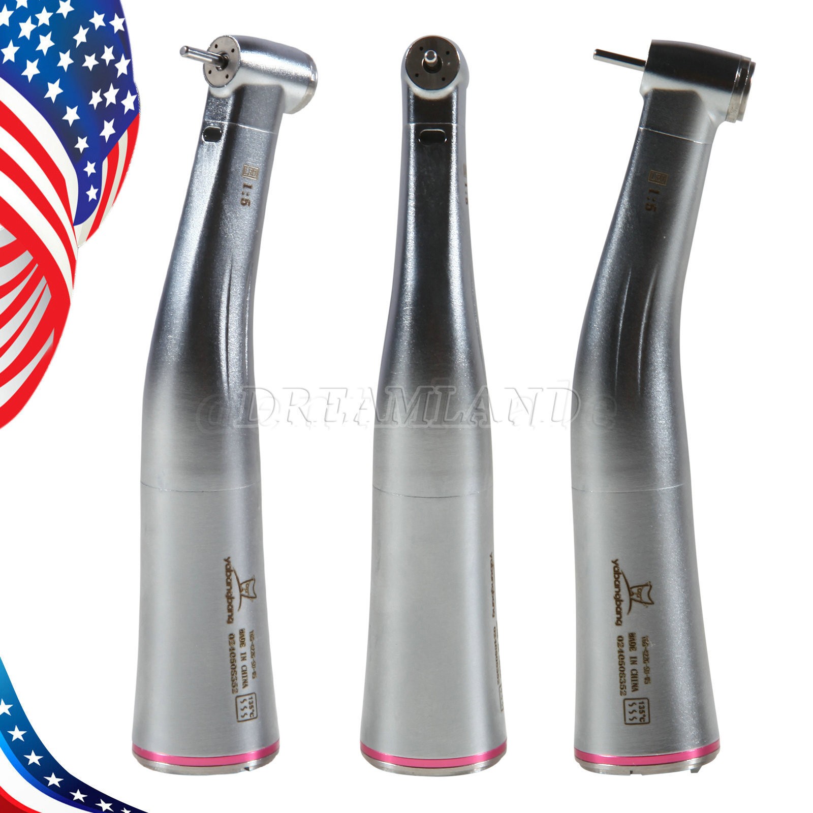 NSK Style Ti-Max X95L 1:5 Electric Attachment Handpiece Red Ring LED Fiber Optic