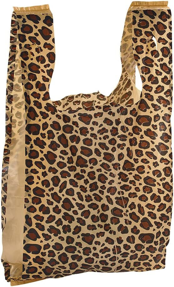 Plastic Bags Shopping 500 Leopard Cheetah Grocery T-Shirt Retail 11 ½” x 6 x 21”