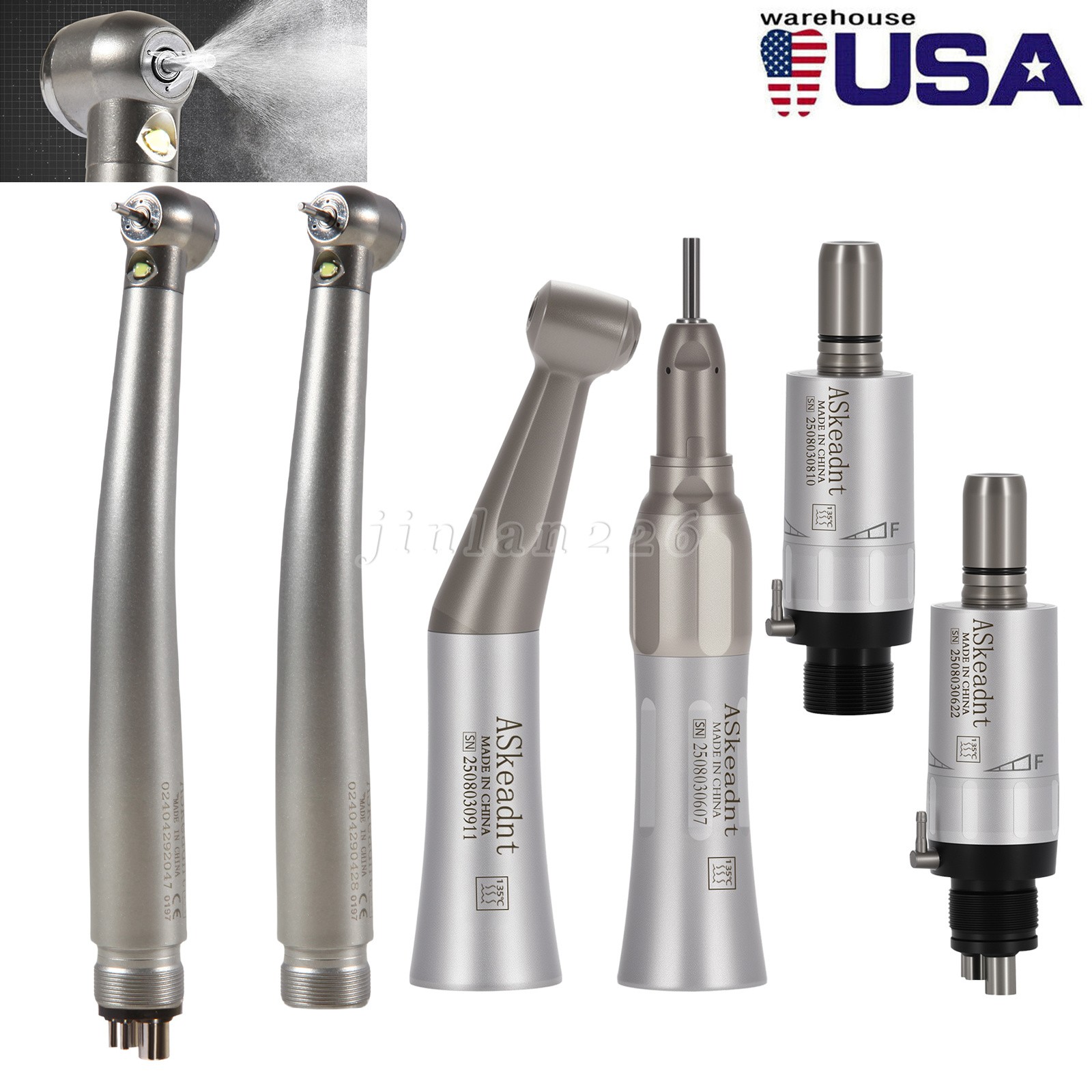 NSK Style Dental Pana Max LED High Low Speed Handpiece Air Turbine kit 2/4 Hole