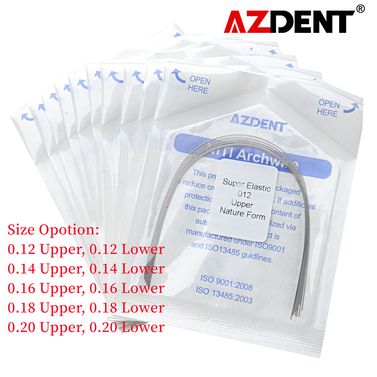 Dental Ortho Niti Arch Wires Super Elastic Round Nature Form 012-020 U/L AZDENT