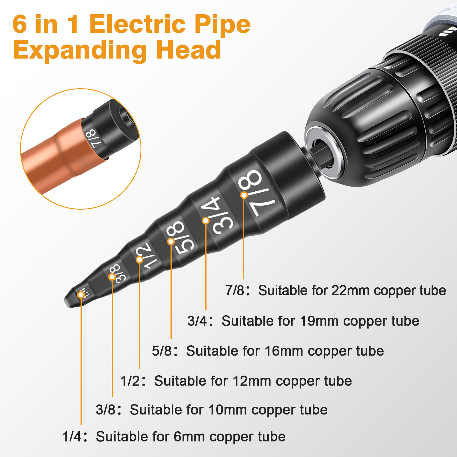 6-in-1 HVAC Repair Tool Copper Pipe Flaring & Swaging Kit 1/4″ to 7/8″ Sizes