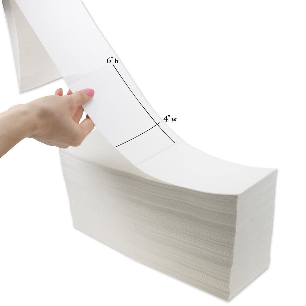 4000-60000 4×6 Fanfold Direct Thermal Shipping Labels for Zebra & Rollo Printer