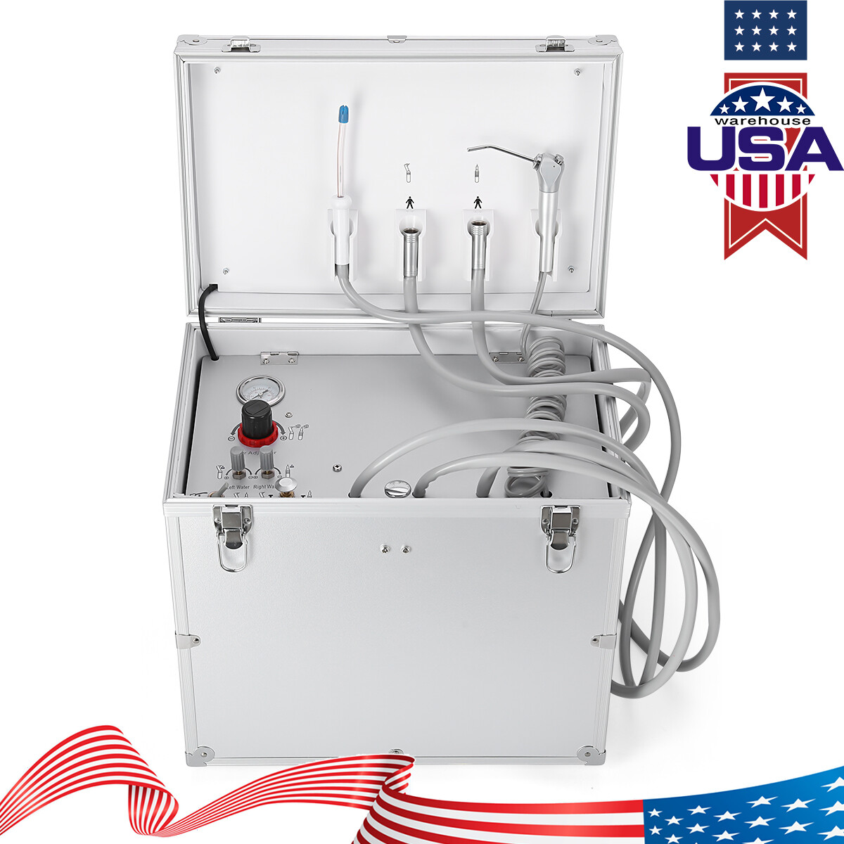 Portable Dental Delivery Unit Turbine Air Compressor /Auto-water Supply Trolley