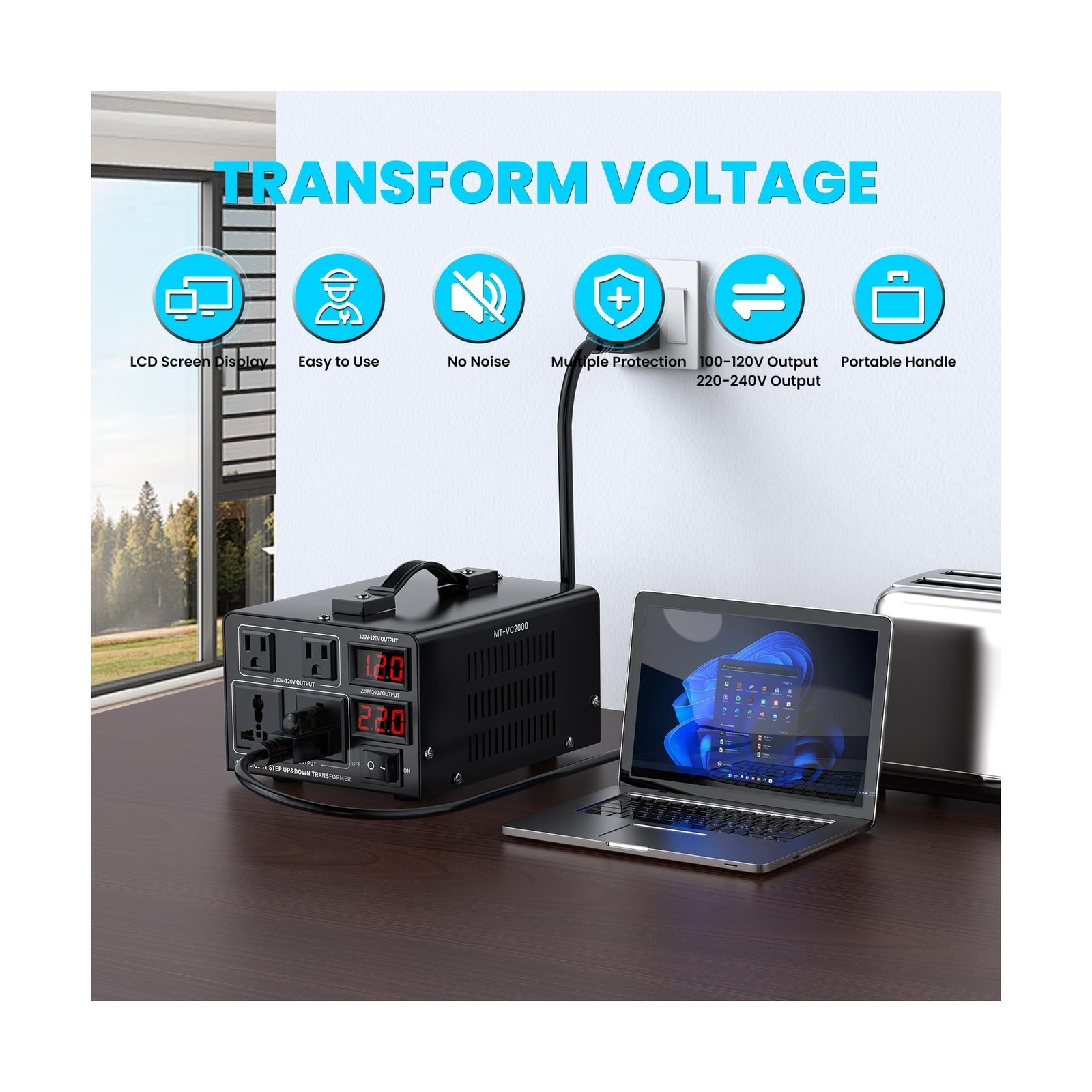 2000W Voltage Converter Transformer(110V to 220V or 220V to 110V) Step Up/Dow…