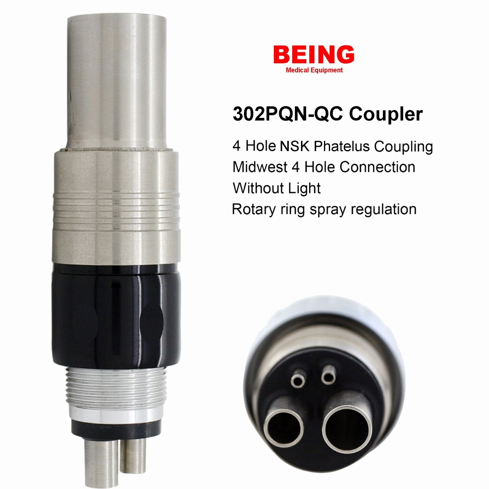 COXO Dental High Speed Handpiece 4 Hole Small Mini Head Turbine Fit NSK Coupler