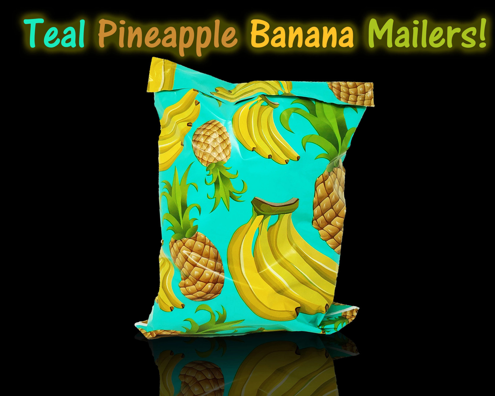 10×13 Tie Dye, Aqua Teal Pineapple, Red & Pink Roses Poly Shipping Mailer Combo