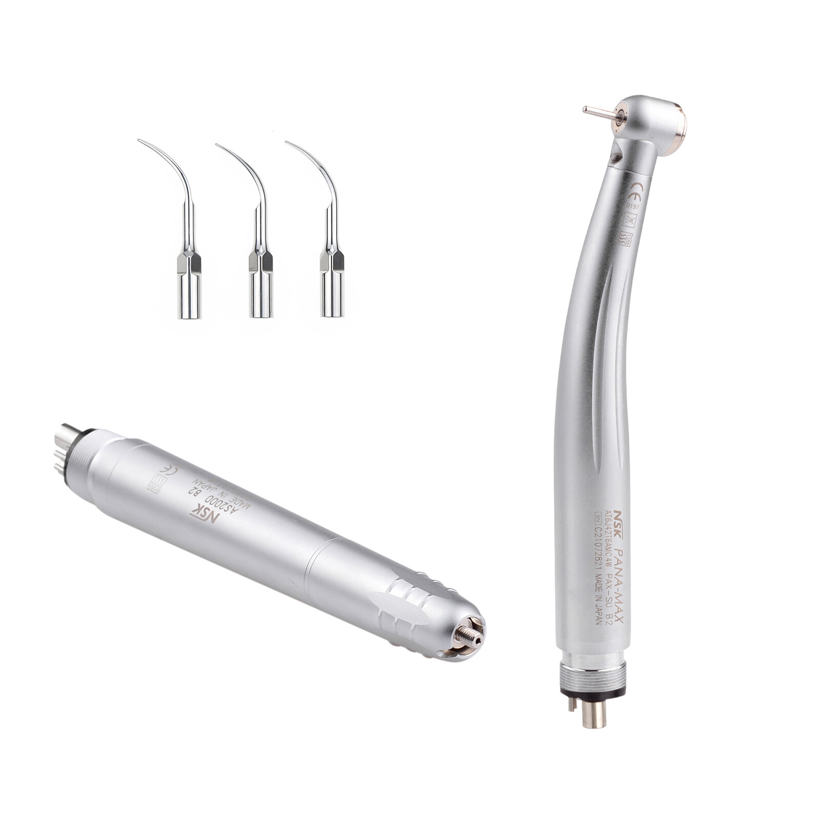 NSK Type Dental PANA MAX LED High Speed Handpiece+Air Scaler+EX203C Low Speed CE