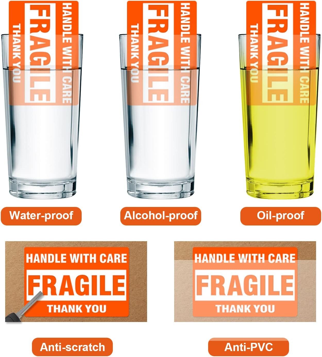 500 Fragile Stickers 2×3 Fragile Label Sticker Handle With Care Mailing – 1 Roll