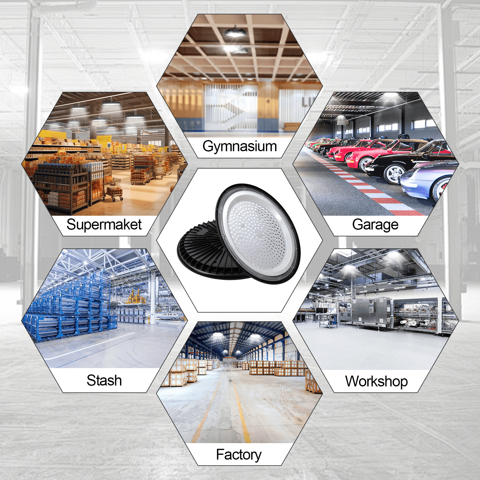 10 Pack 300W UFO LED High Bay Light Shop Industrial Commercial Factory Warehouse