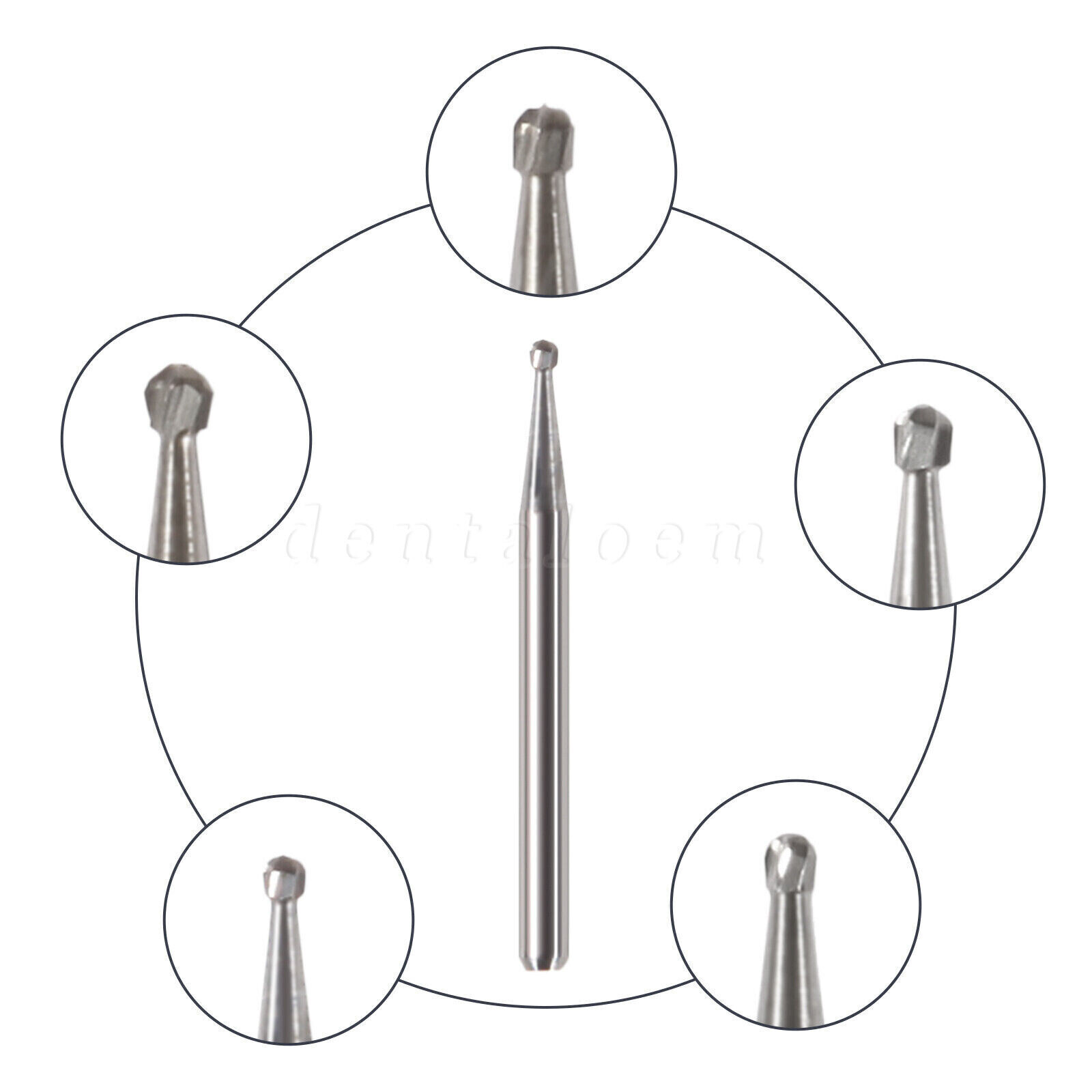 Dental Carbide Bur Drill FG1/2/3/4/5 Tungsten Round High Speed Handpiece