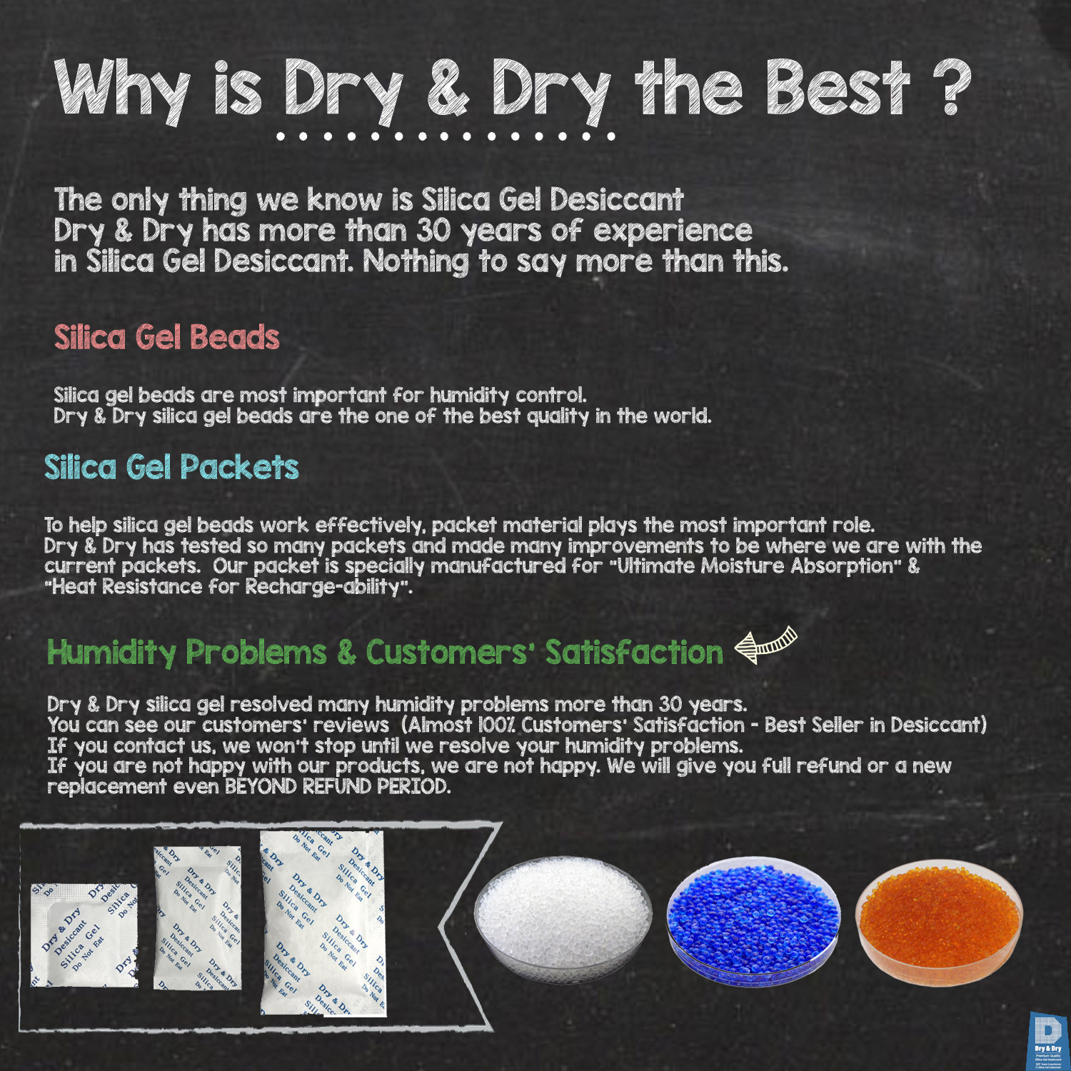 50 gram X 12 PK “Dry & Dry” Food Grade Orange Indicating Silica Gel Packets