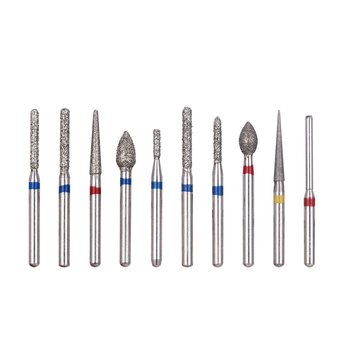 10pcs Dental Diamond Burs High Speed FG-112 Crown Preparation Anterior Teeth Kit