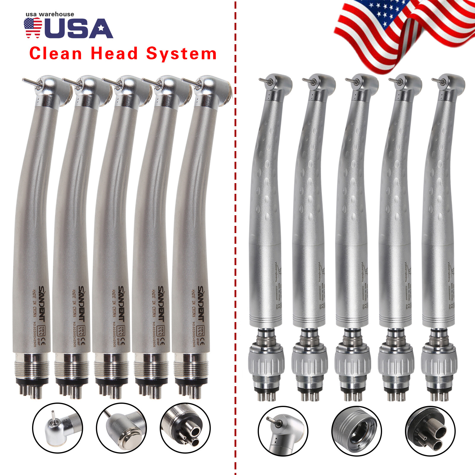 STNABM GB4 Fit NSK KaV Dental High Speed Handpiece Push Button Turbine 4Hole