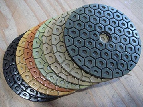 7″ wet polisher grinder pad 40 Pieces Grit 50 100 200 400 granite marble polish