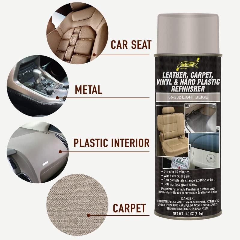 Refinishing Spray Paint Light Beige 11 Oz. for Leather, Vinyl, Metal, Plastic
