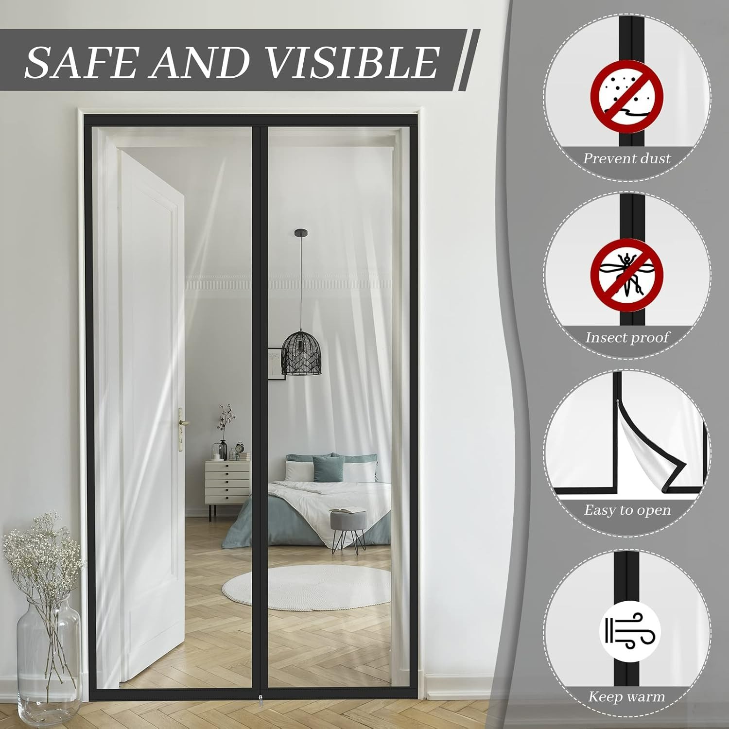 Zipper 48 x 87 Inch Dust Barrier Door Kit Construction Door Barrier 4 x 7.25 …