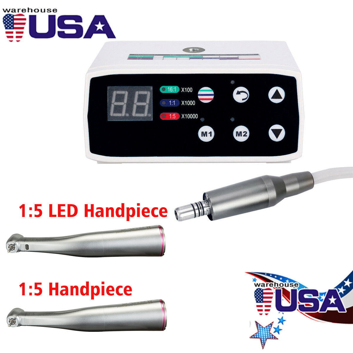 Dental Brushless Micro Motor/1:5 (LED) Handpiece Contra Angle Fit NSK new