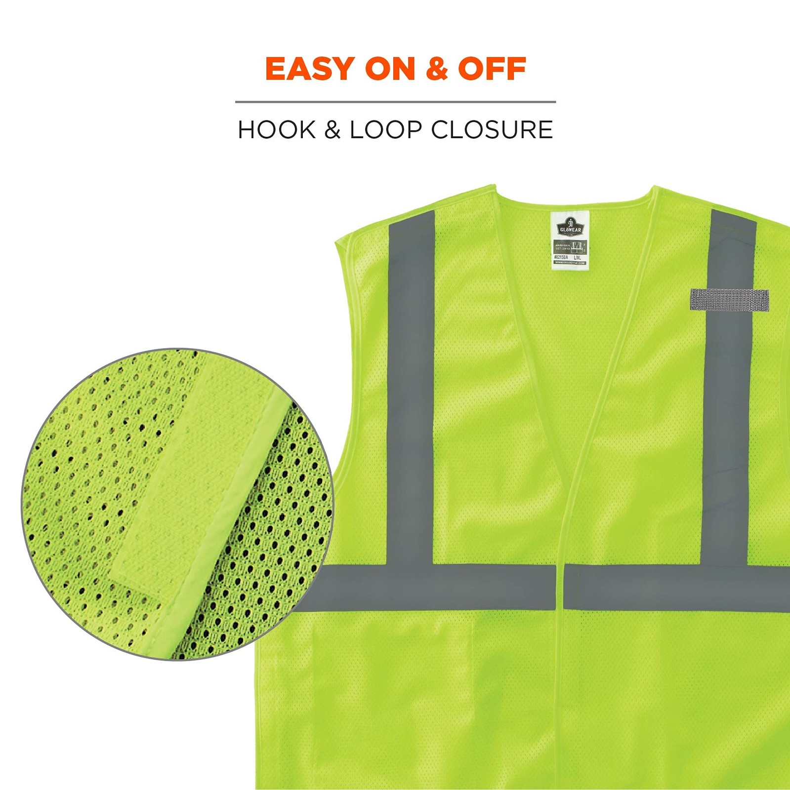 unisex adult Reflective Safety Vest, Breakaway Shoulders and Sides, High Visi…