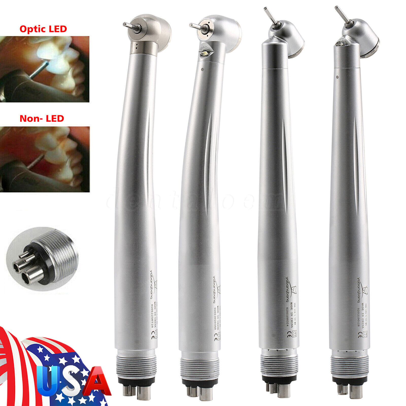 Dental (LED E-generator) High Speed Handpiece Push Button 2Holes/4Holes Surgical