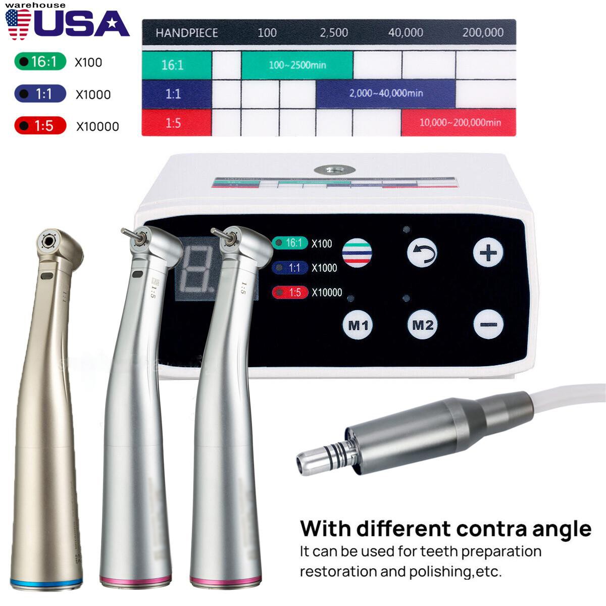 US Dental Brushless LED Electric Micro Motor 1:5 Increasing Handpiece